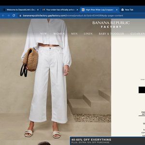 Banana Republic High-Rise Wide-Leg Cropped Jean